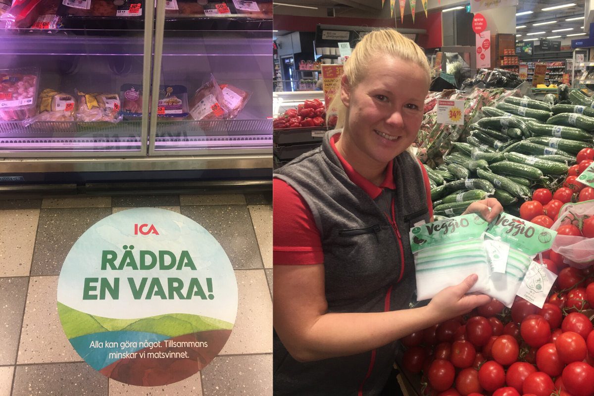 Flergångskassen Veggio gör det möjligt att skölja av frukten inne i kassen.